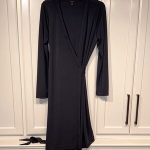 Ann Taylor Navy Long Sleeve Wrap Dress